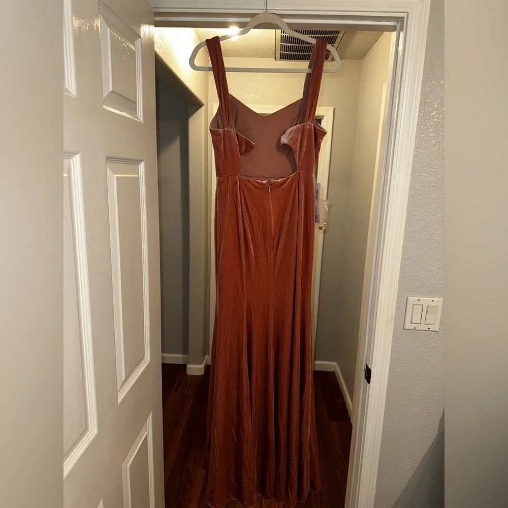 Azazie Velvet Bridesmaid Dress Dusty Rose - Picture 2 of 6